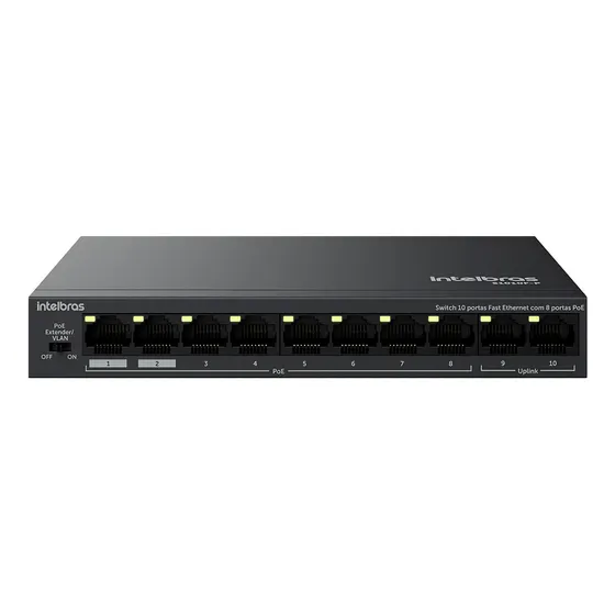 Switch 8 Portas Poe + 2 Uplink Fast S1010f-p Vlan Intelbras