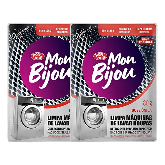 Kit Com 2 Limpa Máquina De Lavar Roupas 80g Mon Bijou