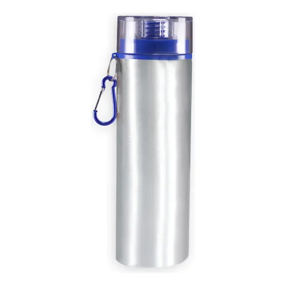 Botella 750ml De Aluminio Plata Tapa Transparente C/gancho