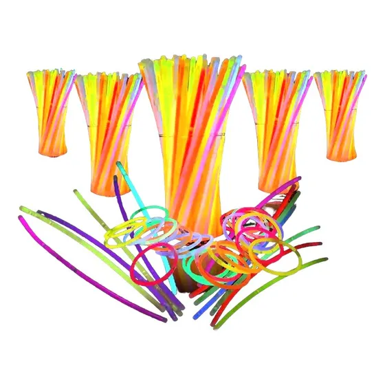 100 Pulseras Fluor Luminosas Surtido