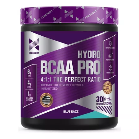 Suplemento En Polvo Xtrenght Nutrition Hydro Bcaa Pro Sabor Blue Razz En Pote De 360g