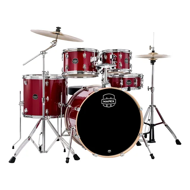 Batería De 5 Serie Venus Color Crimson Red Sparkle Ve529