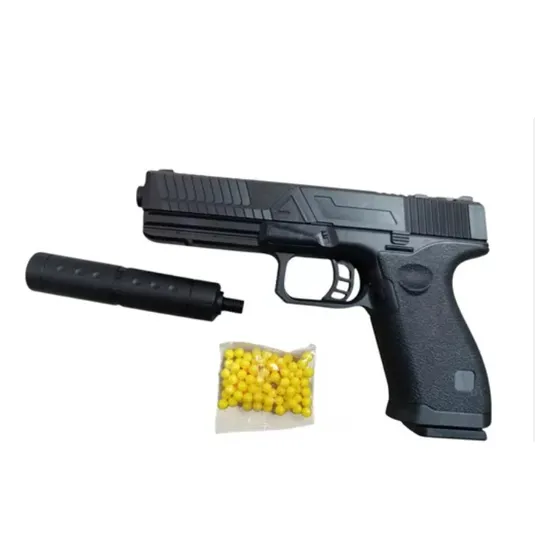 Pistola De Balines Juguete Revolver Con Silenciador