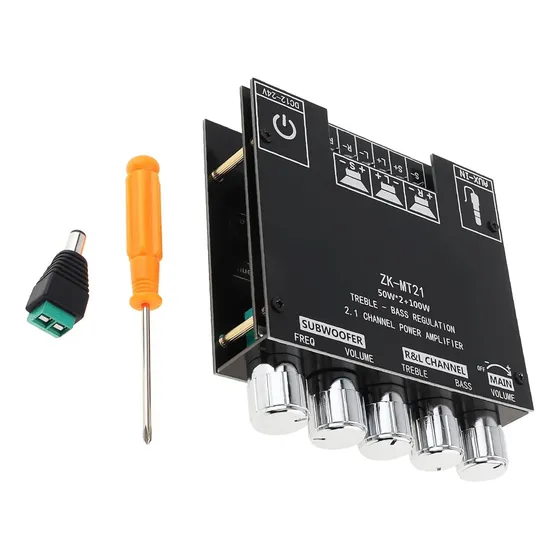 Estéreo Placa Amplificador 2.1 Bluetooth 100w Rms Zk-mt21