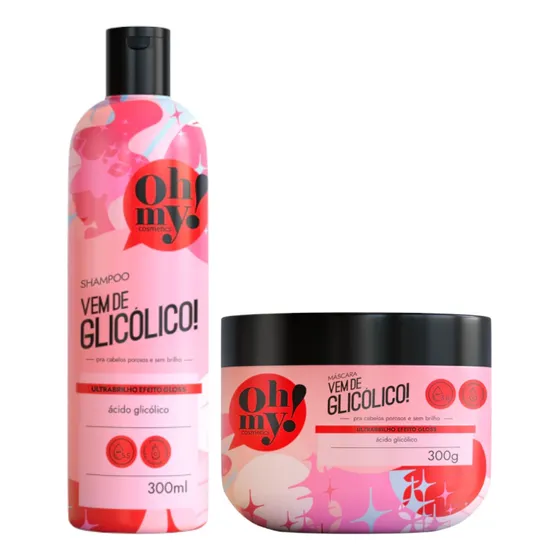 Kit Vem De Glicólico! 1 Shampoo 1 Máscara 300ml Oh My!