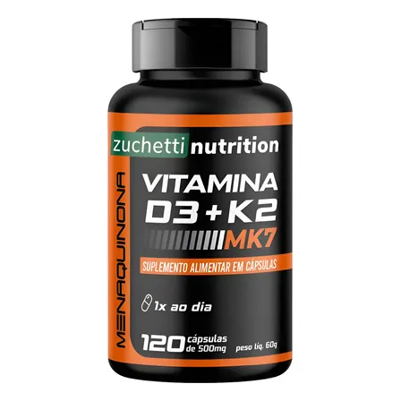 Vitamina D3 K2 Mk7 120 Cápsulas D3 2000ui K2mk7 Original Sem Sabor