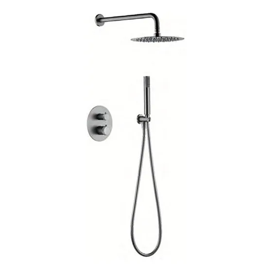 Imex Set Ducha Regadera Cuadrante Telefonera Moscu Satin