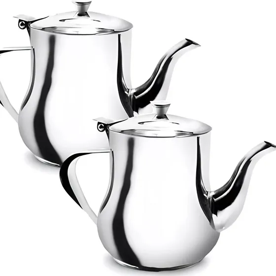 Kit 2 Mini Bule Inox Para Servir Chá Cantinho Do Café 280ml