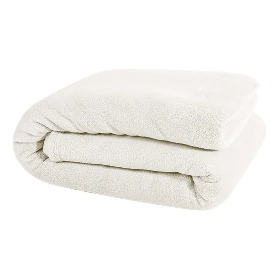 Manta Soft Flanel Fleece Cama Viúva 2,40m X 1,80m Branca Off