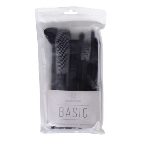 Kit Com 7 Pincéis De Maquiagem Ana Hickmann - Basic Cor Preto