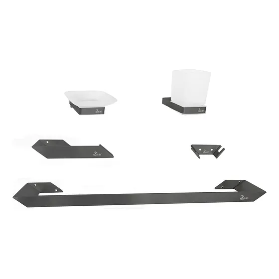 Accesorios De Baño 5 Pcs Brush Nickel Gray Bari