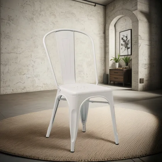 Silla de comedor Lumax Tolix color blanco