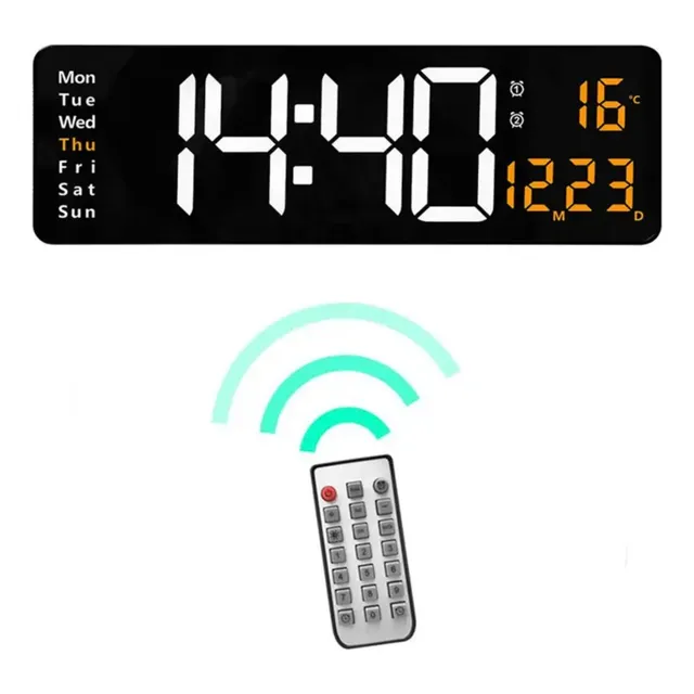Reloj Digital Grande Pared Control Remoto Alarma Cronómetro