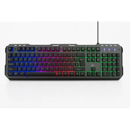 Teclado Estilo Gamer Cuerpo Metalico Retroiluminado Rgb Jx-k080 Teclas Mecanico Optico Usb Antighosting Interruptores Negros Switch Backlight Led Multicolor Ideal Gaming Pc Y Notebook Oficina Hogar