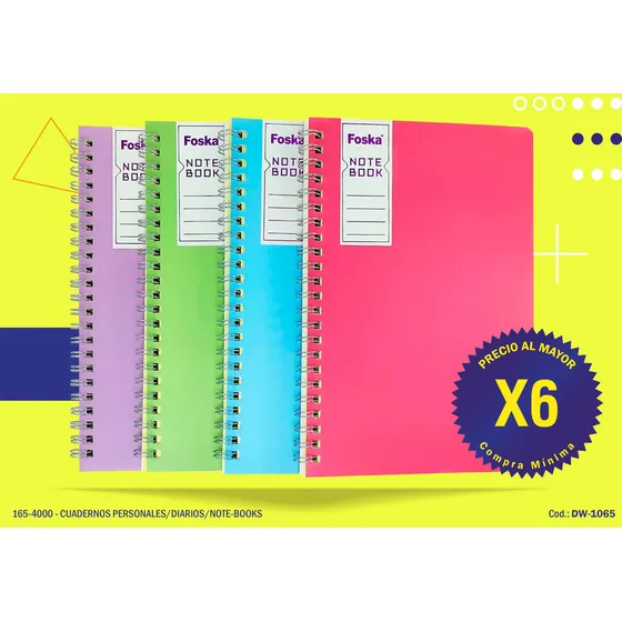 Agendas Tapa Plástica Tamaño A5 Con 60 Hojas