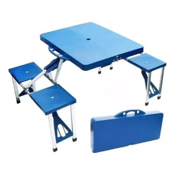 Set Camping Plegable, 4 Sillas Y Mesa Con Valija