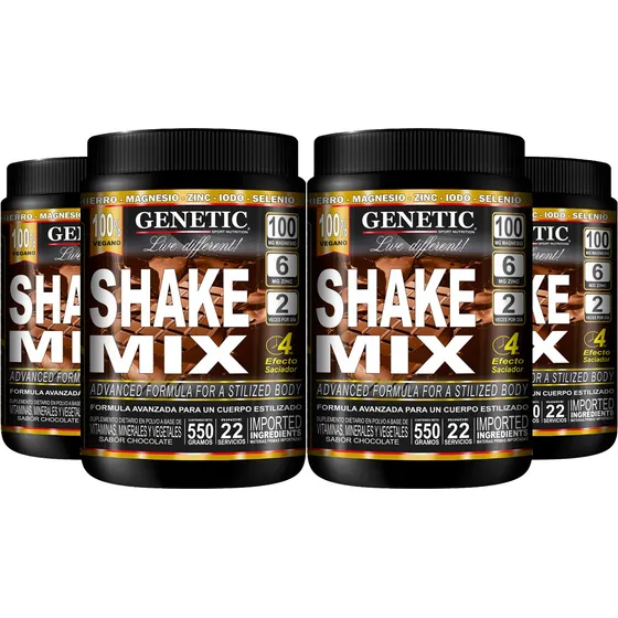 Batido Vegano Shake Mix Remplaza Comida Control Peso Genetic