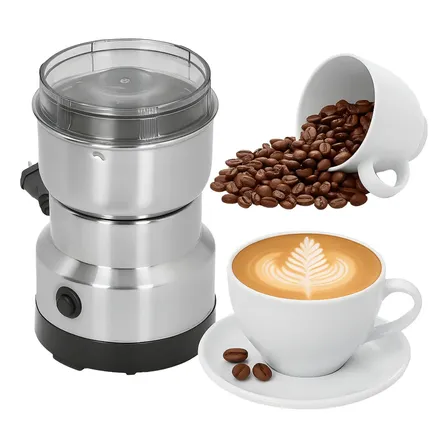 Moedor De Café Triturador Elétrico Grãos E Sementes Portátil 127v Cinza