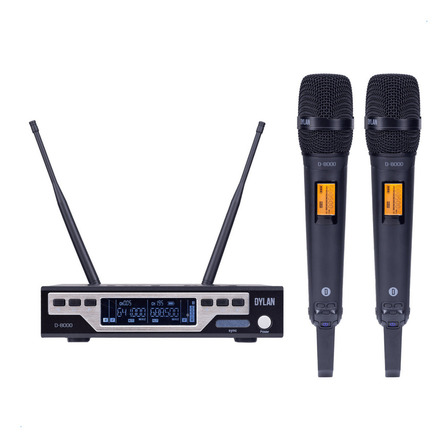 Kit Microfone Sem Fio Uhf Dylan D-8000 S Cor Preto Kit Microfone Sem Fio Uhf Dylan D-8000 S Cor Preto