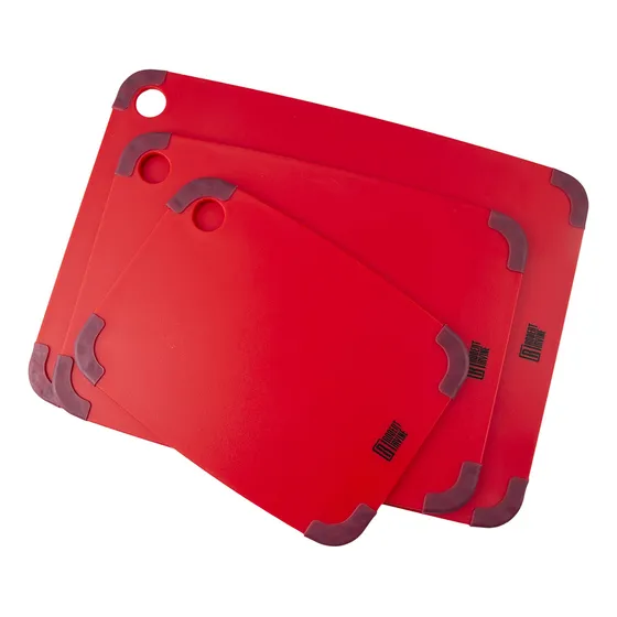 Tabla Cortar Antideslizante 3 Unidad Color Rojo