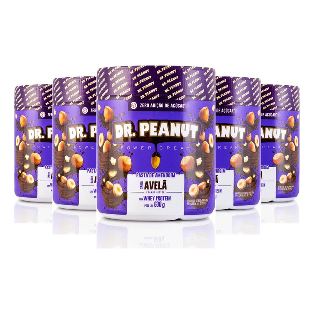 5x Pasta De Amendoim Com Whey Protein 600g Cada - Dr Peanut 5x Pasta De Amendoim Com Whey Protein 600g Cada - Dr Peanut