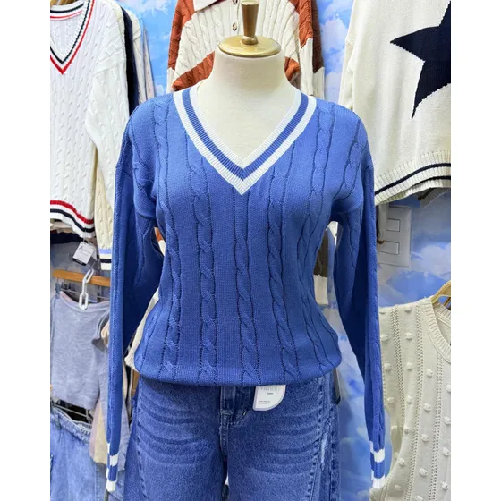 Suéter De Dama Tejido Cuello V