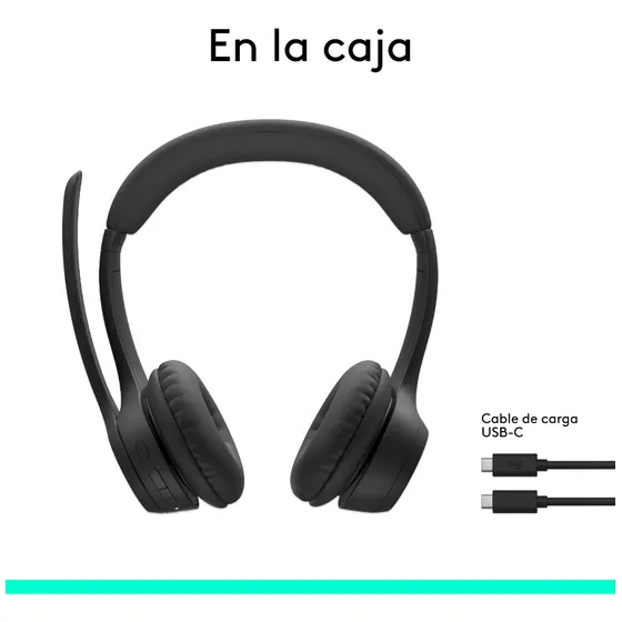 Headset Logitech Inalámbrico Zone 300 Negro Negro