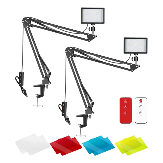 . Neewer 2-packs Luz De Video Led Sobremesa Con Control