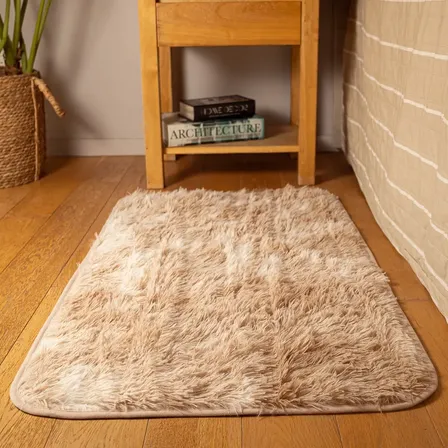 Alfombra 100x60 Cm Peluda Pie / Costado de Cama Dormitorio