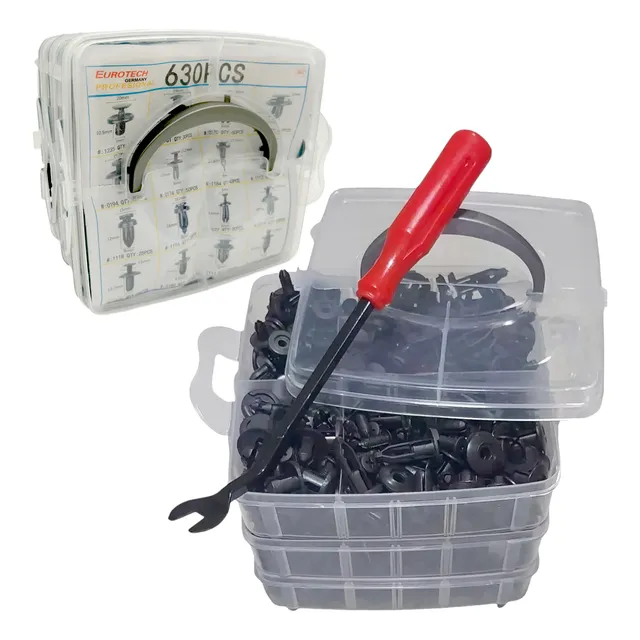 Broche Grampa Tapizado Gancho Auto - Kit 630 Pcs. | Eurotech