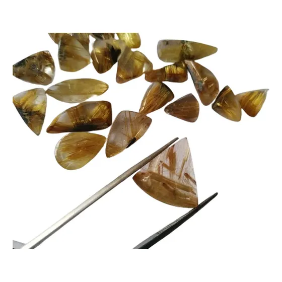 Lote Rutilo Lapidado Formato Fantasia 126,5 Ct Dourado