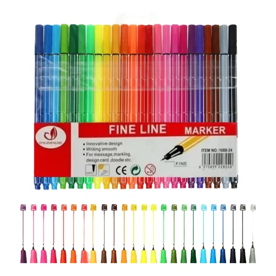 Kit Caneta Fine Line Varias Cores Ponta Fina 0.4mm