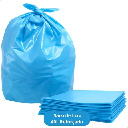 50x Saco De Lixo Azul 40l 50x60cm Cozinha Banheiro Cesto