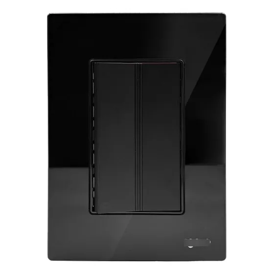 40 Placa Crystal Con Apagador De Escalera Negra