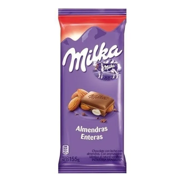 Chocolate Milka Con Almendras X 155grs