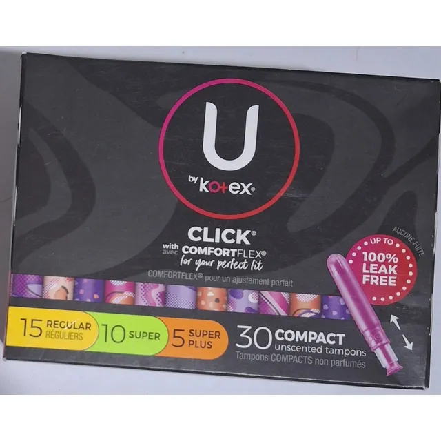 Tampones U By Kotex Click: Tu Ciclo, Confianza 100% 30 U Mix