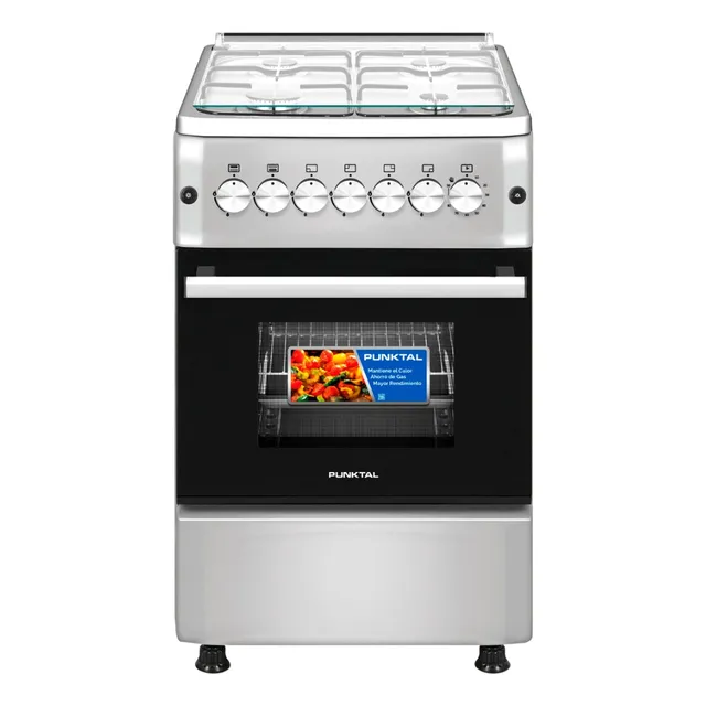 Cocina A Gas 4 Hornallas Punktal Pk-1960 Tk Grill A Gas Color Inox