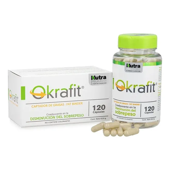 Suplemento captador de grasas Okrafit Nutra Pharm 120 cápsulas sin sabor