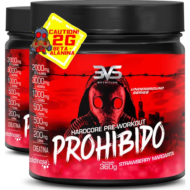2 Unidades Do PrĂ© Treino Prohibido 360g - Sabor: Strawberry Margarita Com FĂłrmula Avançada Contendo Creatina, Beta Alanina, Taurina, L-tirosina, L-alanina, CafeĂna, Arginina E Palatinose - Extra Forte 2 Unidades Do PrĂ© Treino Prohibido 360g - Sabor: Strawberry Margarita Com FĂłrmula Avançada Contendo Creatina, Beta Alanina, Taurina, L-tirosina, L-alanina, CafeĂna, Arginina E Palatinose - Extra Forte