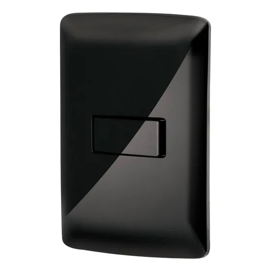 Placa Con 1 Interruptor Escalera, Negro, Volteck 47600 Color Negro Voltaje nominal 127V