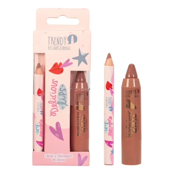 Kit De Labios Delicious Lips Crayola Y Delineador By Trendy