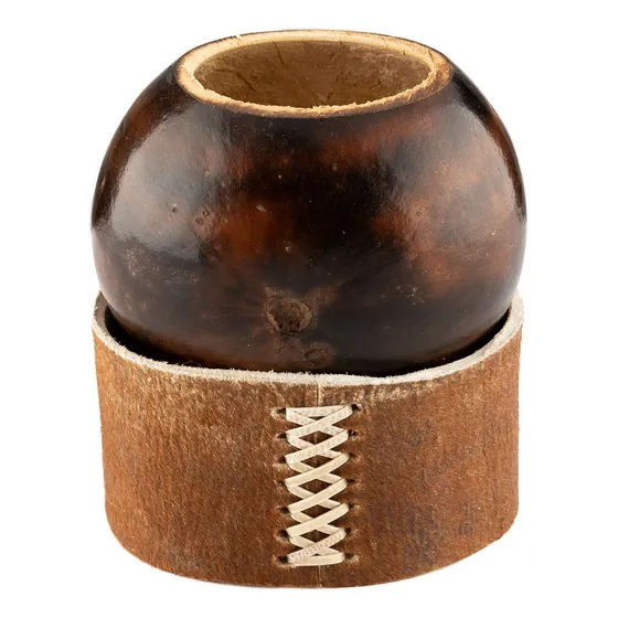 Mate Galleta Criollo Calabaza Gaucha + Base Cuero Crudo