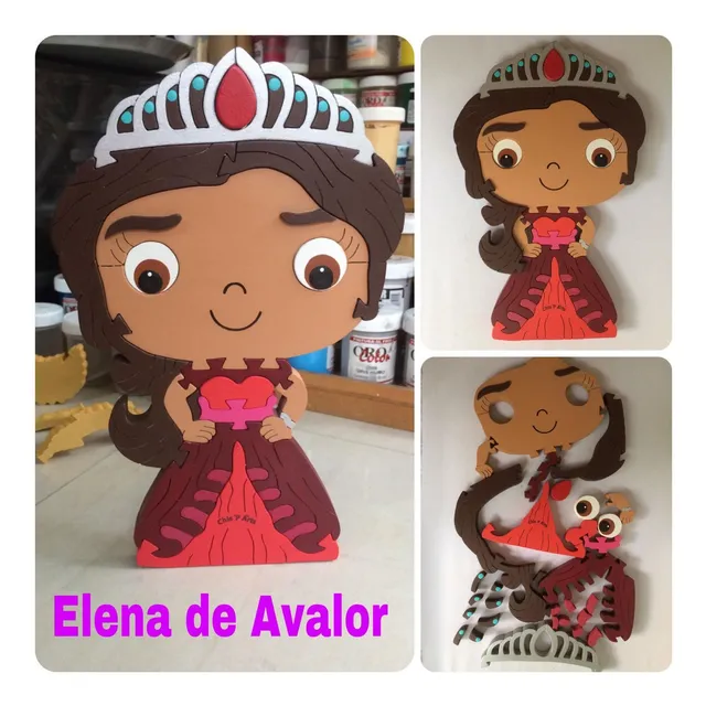 Muñeca En Mdf, Rompecabezas Serie Animada Elena De Avalor.