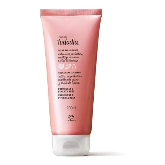 Hidratante Crema Tododia Frambuesa Pimienta Rosa 200ml Natura