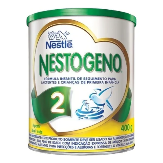 Fórmula infantil em pó sem glúten Nestlé Nestogeno Fórmula infantil 2 en lata - Kit de 4 de 400g - 6 meses a 1 anos