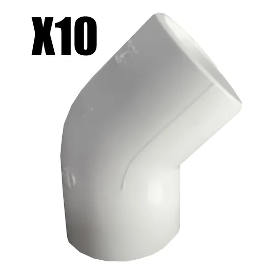 Codo 45 Grados Pvc De Pega De 1/2 Pulgada (10 Unidades)