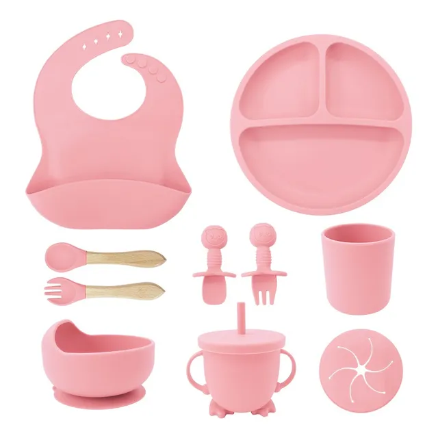 Set Alimentación Bebé Silicona Libre Bpa 10 Pcs 