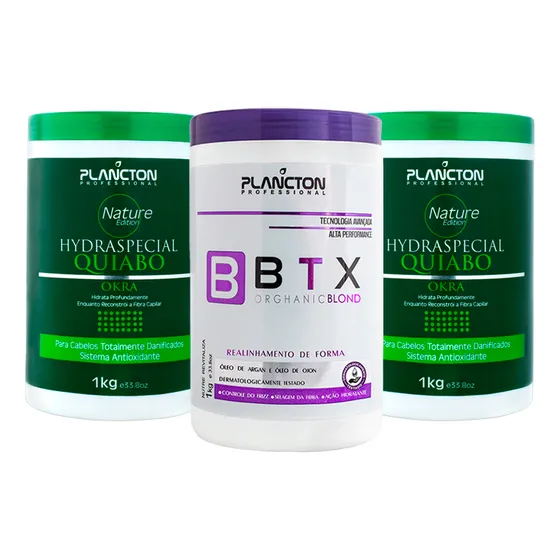 1 Btx Blond 1kg + 2 Máscaras Quiabo 1kg