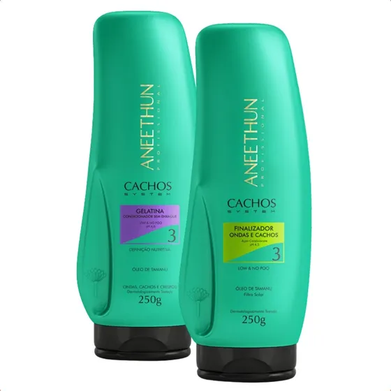 Kit Gelatina E Finalizador Ondas E Cachos System Aneethun