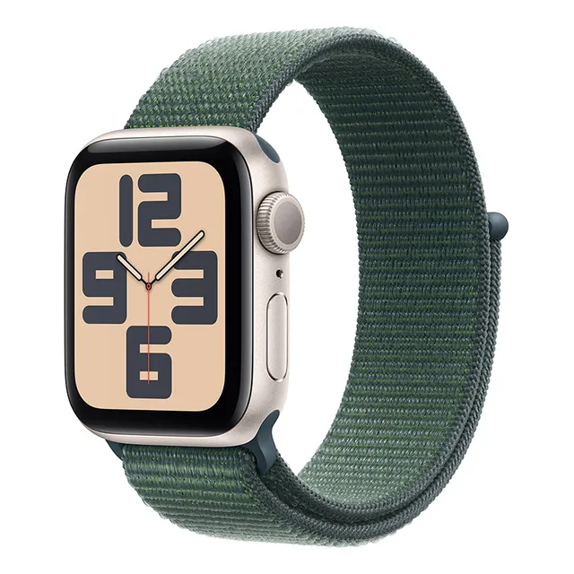 Apple Watch SE GPS • Caja de aluminio blanco estelar de 40 mm • Correa loop deportiva verde lago - Distribuidor Autorizado